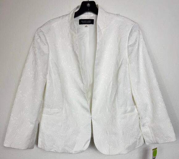 Black Label By Evan Picone Jackets & Blazers - Black Label by Evan Picone White Long Sleeve Dress Jacket Women's 14